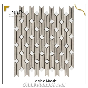 Marble Mosaic Tile Waterfall Pattern Bathroom Wall Floor