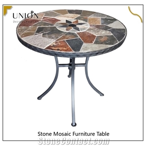 Modern Design Mosaic Desk Iron Furniture Outdoor Mosaic Table