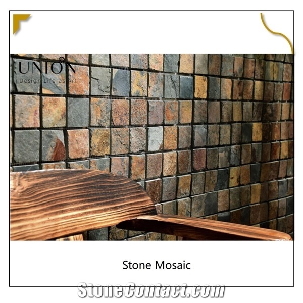 Multicolor Brown Color Slate Wall Mosaic&Floor Mosaic Tiles