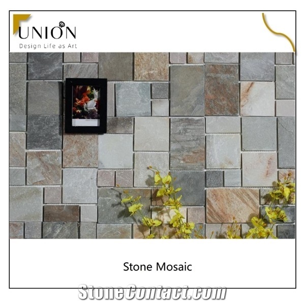 Multicolor Natural Slate Mosaic for Interior Wall&Floor Tile