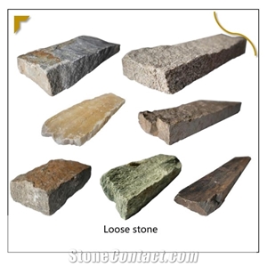Natural Dove Grey Granite Loose Ledge Stone Brick Strips
