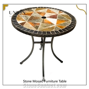Natural Stone Mosaic Furniture Table with Chairs for Garden