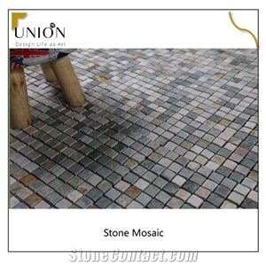 Natural Stone Mosaic Tile Beige Slate Bathroom Mosaic Tiles