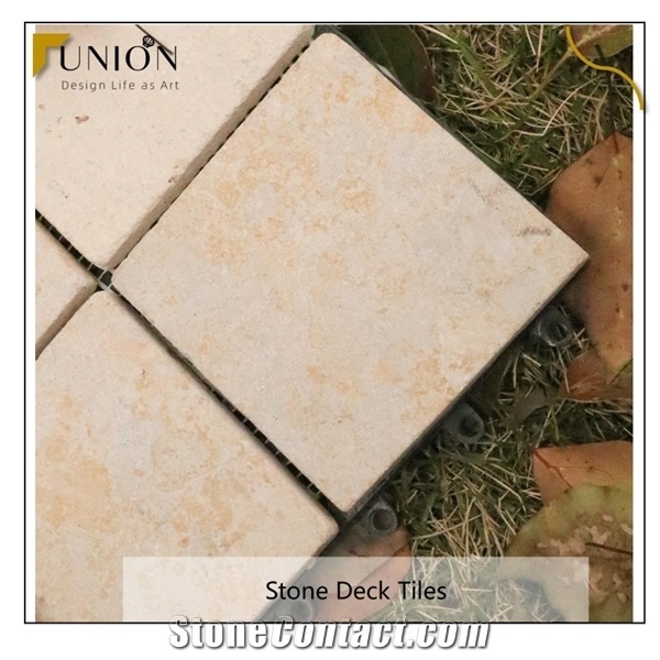 Natural Travertine Stone Interlocking Deck Tiles 300 X 300mm