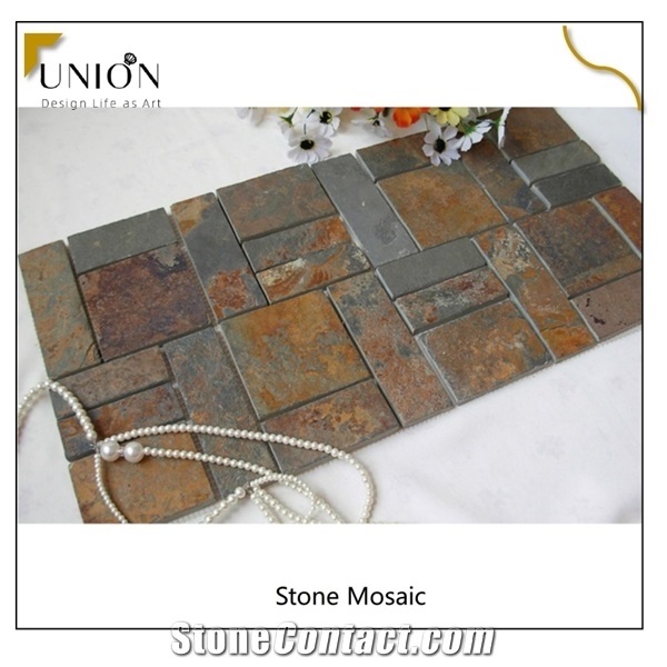 New Design Wholesale Price Slate Mosaic Tile for French