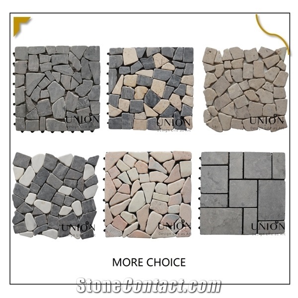 Outdoor Floor Patio Tile Stone Random Chips Mosaic Deck Tile
