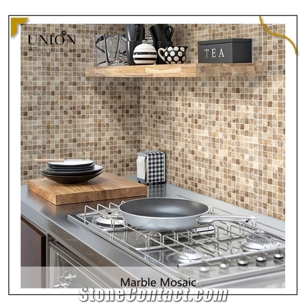 Polished Pack Kitchen Wall Decor Mosaic Tiles Brown Design
