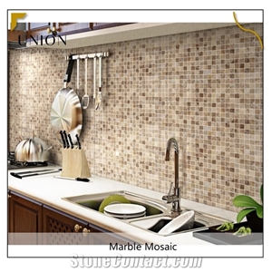 Polished Pack Kitchen Wall Decor Mosaic Tiles Brown Design