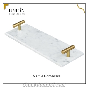 Square White&Black Marble Acrylic Tray for 2021 New Design