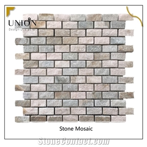 Stone Mosaic Rectangular Cube Brick Mosaic Tiles for Decors
