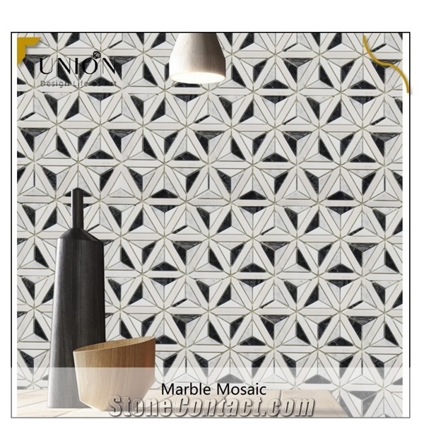 Thassos Marble Chevron Mosaic Tile Polished Backsplash Floor