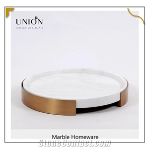 White Polish Marble Fruit Tray for Home Decoration Plate