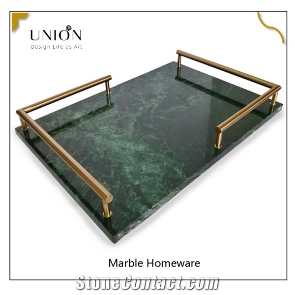 Wholesale Hotel White Green Black Marble Serving Tray