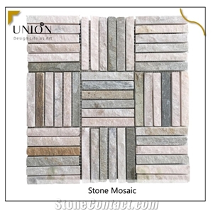 Wholesale Natural Stone Square Mosaic Slate Art Mosaic