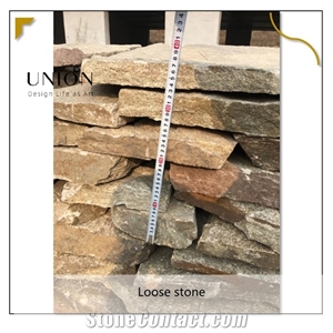 Yellow Brown Loose Stone Veneer Wall Cladding for Landscape