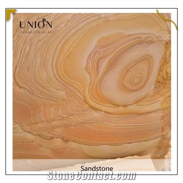 Yellow Wooden Sandstone Paving Wall Tiles for Floor Decors