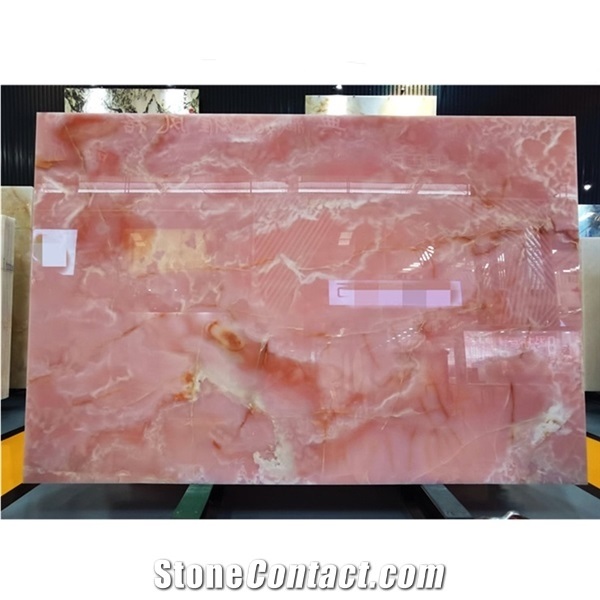 High Quality Pink Onyx Slab for Background Walling