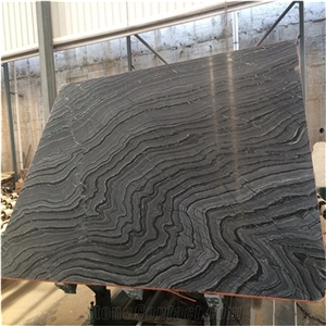 Kenya Black Silver Wave Marble Polish Walling Slab