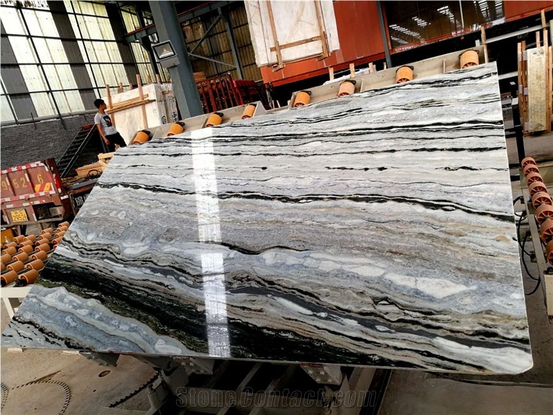 China Blue Mountain Marble Bookmacth Big Size Walling Slab