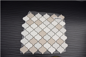 Crema Marfil Marble Lantern Shape 3" Mosaic Tile