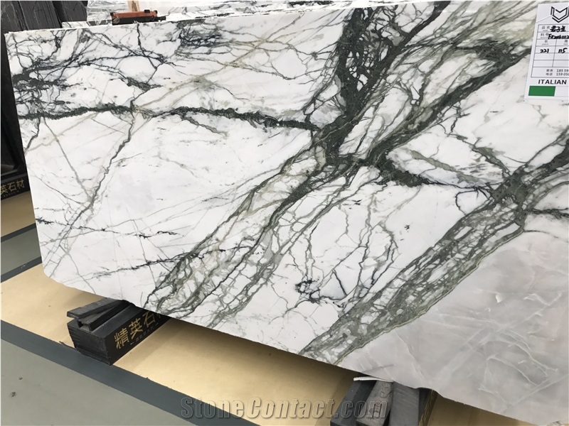 Green White Marble Slabs for Wall Cladding