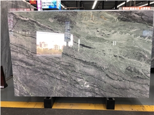 Imported Polished Green Marble Bookmatch Slabs