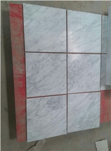 Polished Cut Tp Size Carrara White Marble Tiles