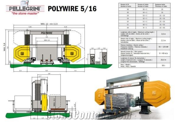 Polywire 5/16 Stationary multiple diamond wire saw 
