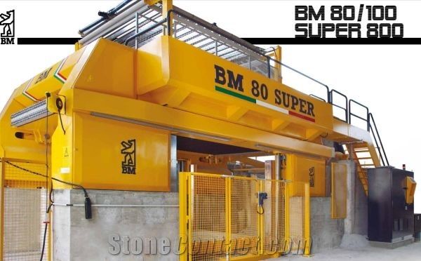 BM 80/100 Super 800 open frame gang saw cut marble slabs