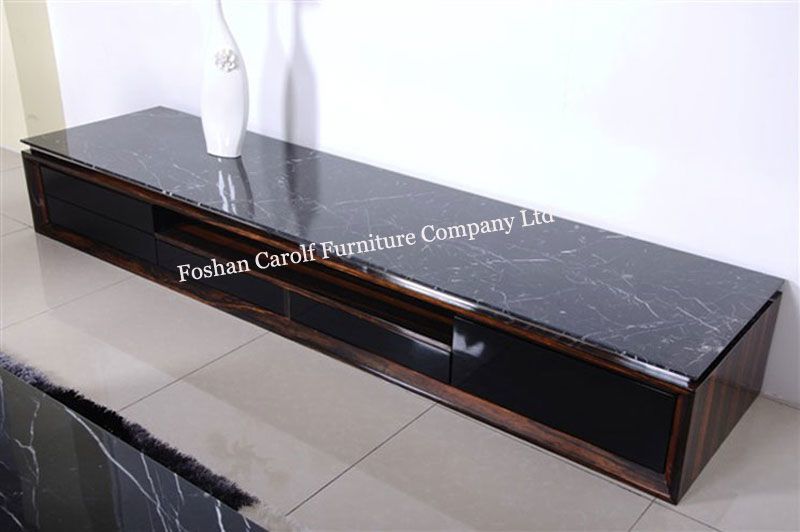 New Design luxury marble base glass top tv stand
