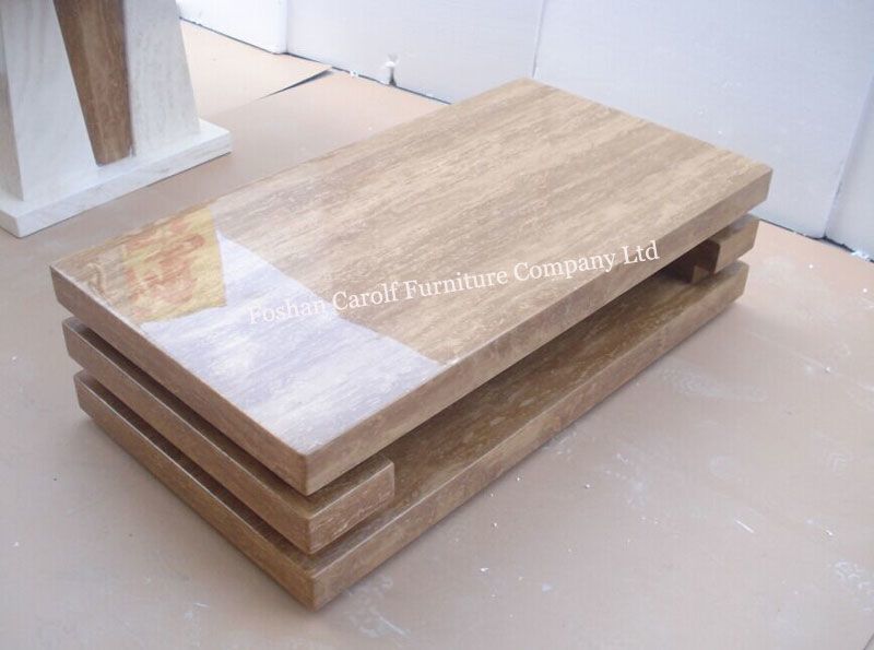 modern high quality polishied travertine marble coffee table