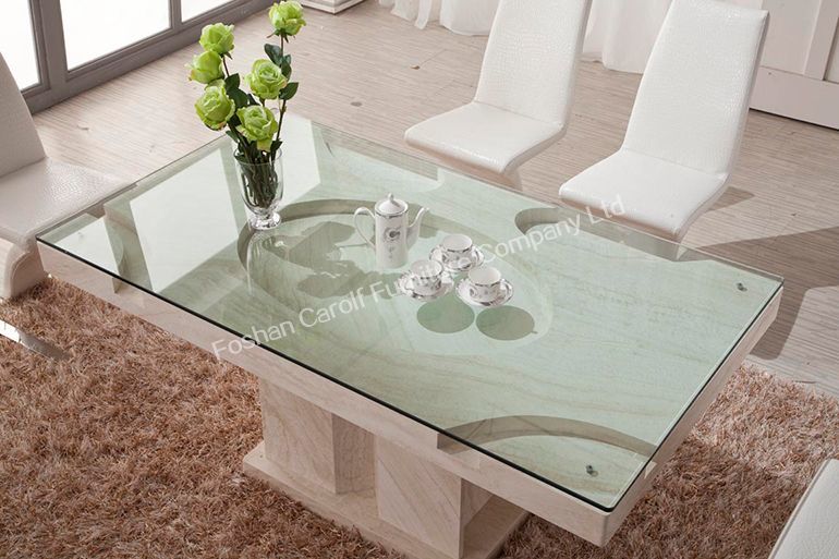 modern dining room furniture round glass top marble base dining table