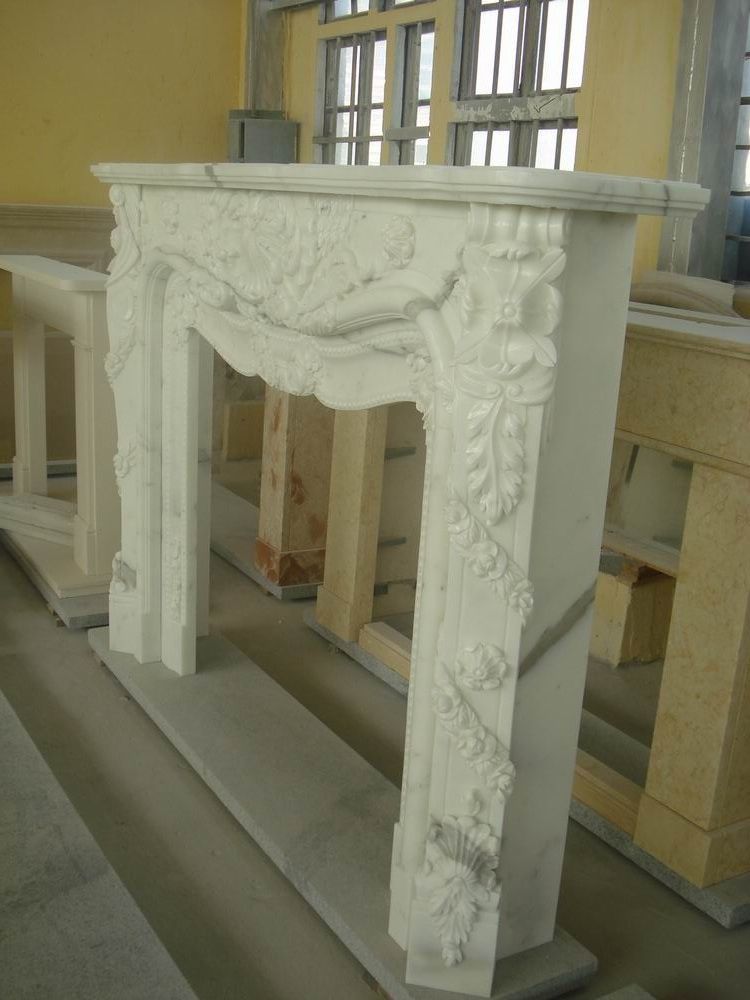China Natural Stone Fireplaces, White Marble Sculptured Fireplace, Fireplace Design Price