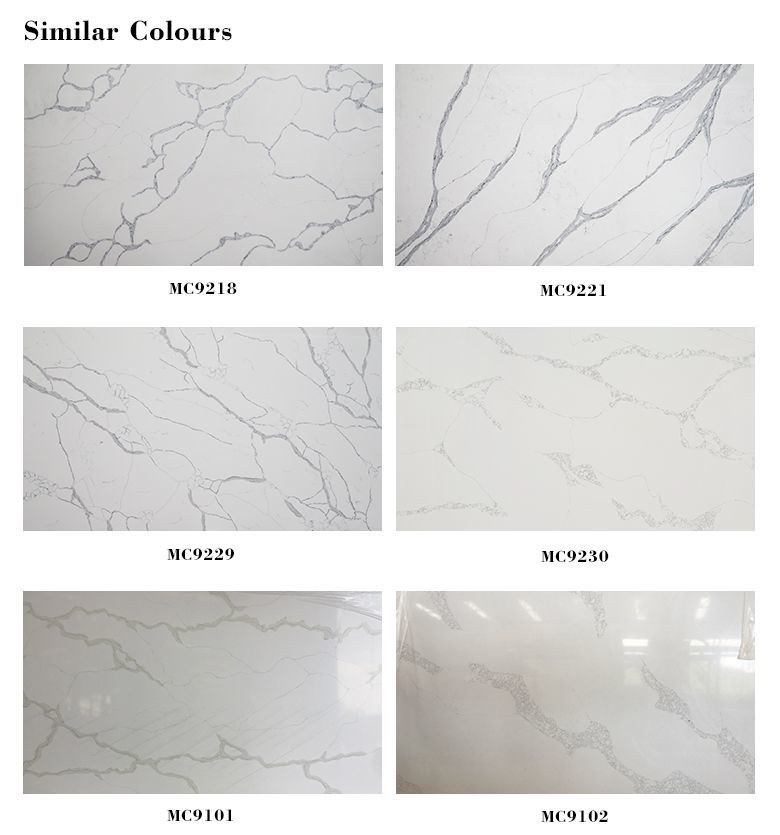 Various Calacatta Gold Artificial Quartz Stone Slab Polished Surfaces Natural Veins Makes It a Perfect Match