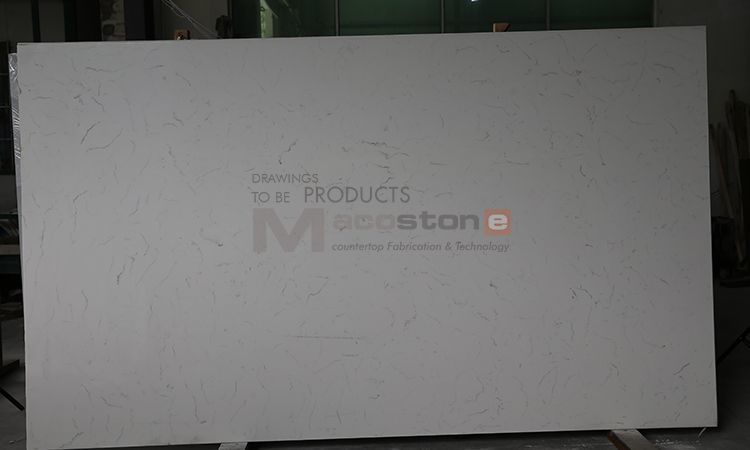 Polished Artificial Carrara Quartz Stone Slab For Any Tops