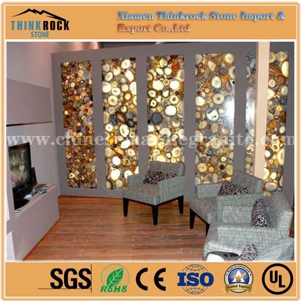 China Natural Charming Orange Semiprecious Stone TV room wall cladding tiles.jpg