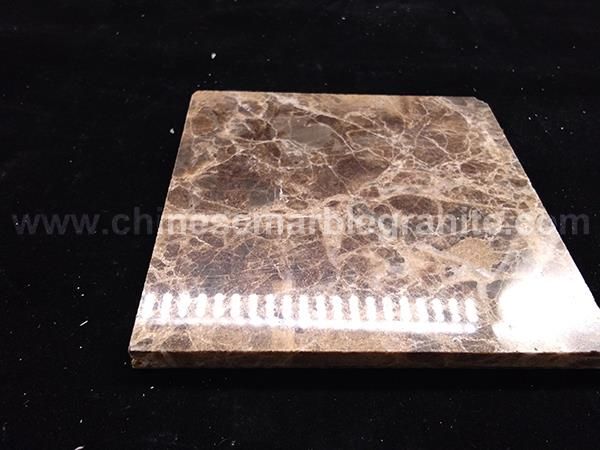 ultra-thin 6mm Polished  brown emperador Marble Veneer Plastic Composite Panel for cleanroom walls