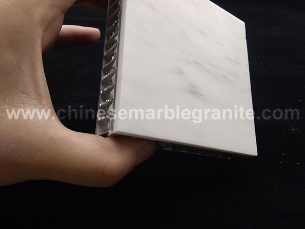 honed China white marble veneer aluminum honeycomb panels for commercial roofs