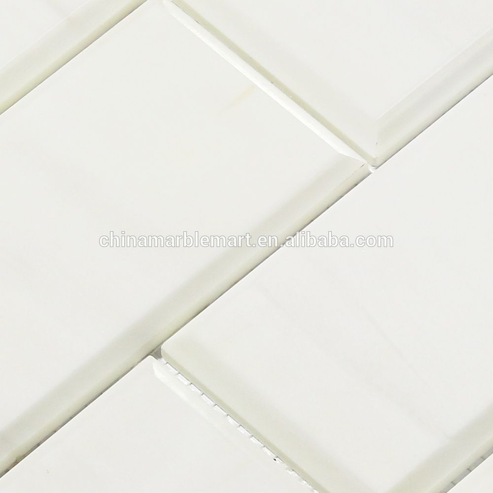 Wall floor brick with bevel marble mosaic tile 