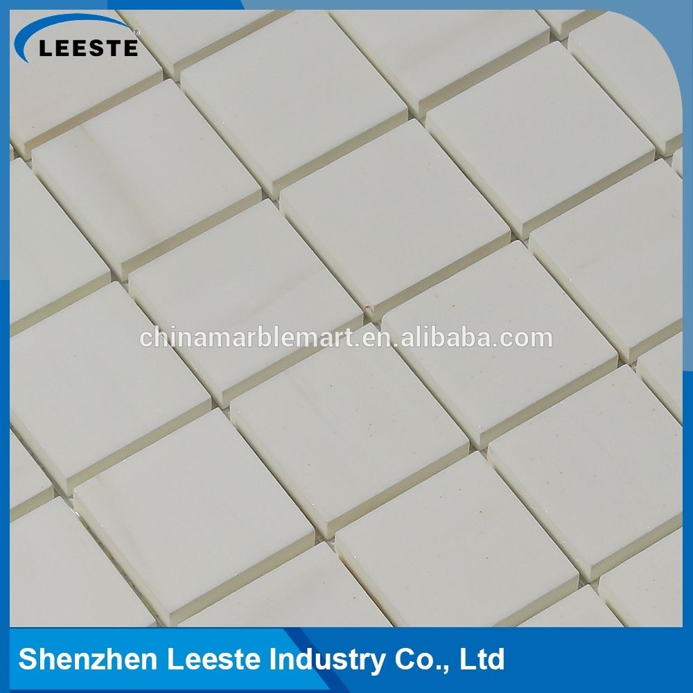  China factory price decorative 2 INCH square 1 thickness rustic marble stone mosaic