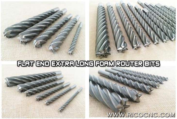 flat end extra long foam router bits