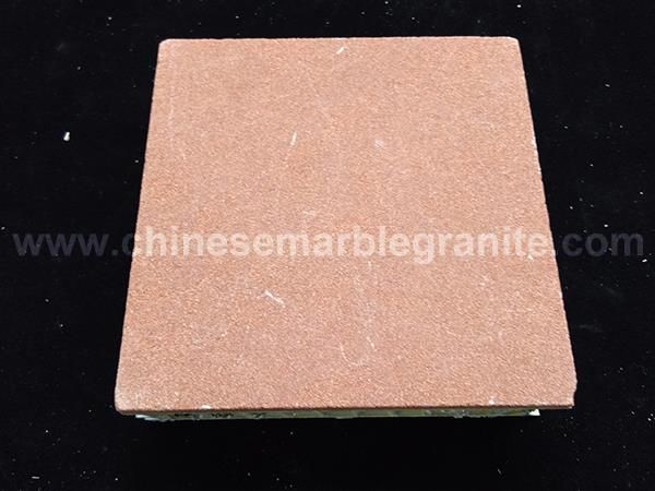 24mm honed maple red sandstone veneer aluminium honeycomb panel for windows sill tops