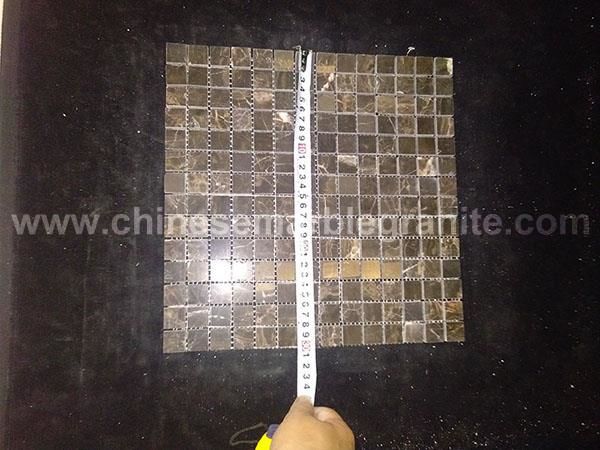 19mmx19mm square chips polished coffee brown emperador marble mosaic tiles for floor and decor phoenix