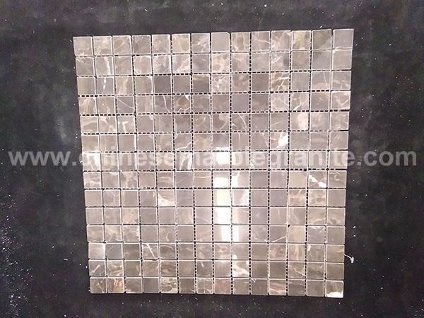 19mmx19mm square chips polished coffee brown emperador marble mosaic tiles for inspirational wall decor