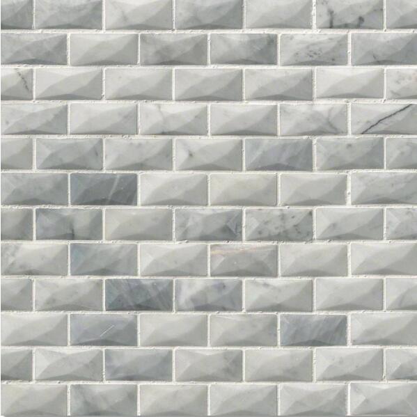 carrara white marble tile 3d backsplash.jpg