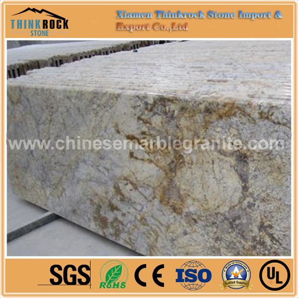 quite durable Golden Crystal yellow granite customized shapes for kitchen island tops globar suppliers.jpg