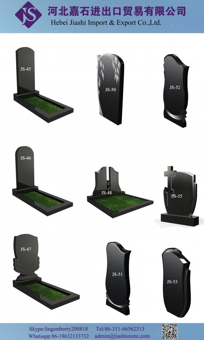 China competitive price for  Black Granite tombstone with flower bed
