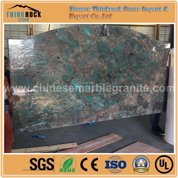 durable Amazon big fish scale green marble island countertop for ristant buildings.jpg