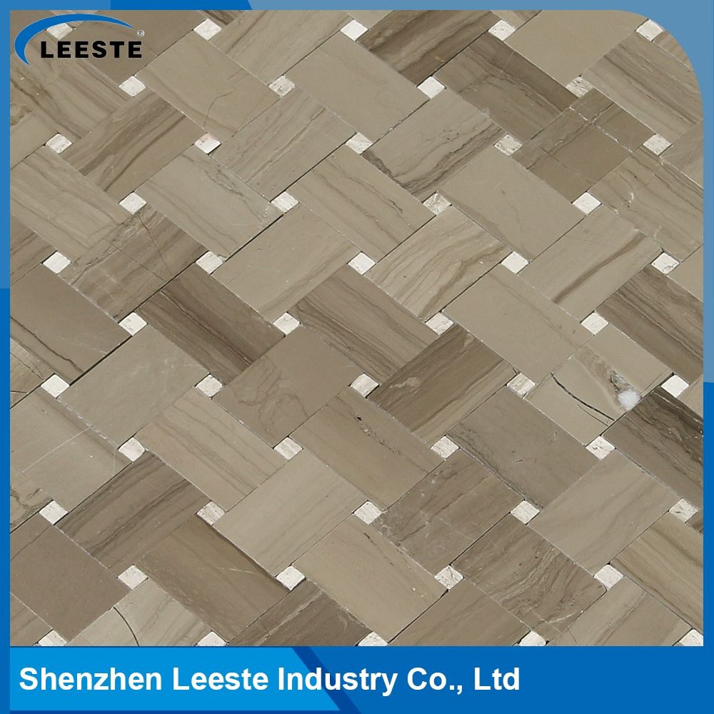 Marble Honed Zero grout joint Basketwave Mosaic.JPG