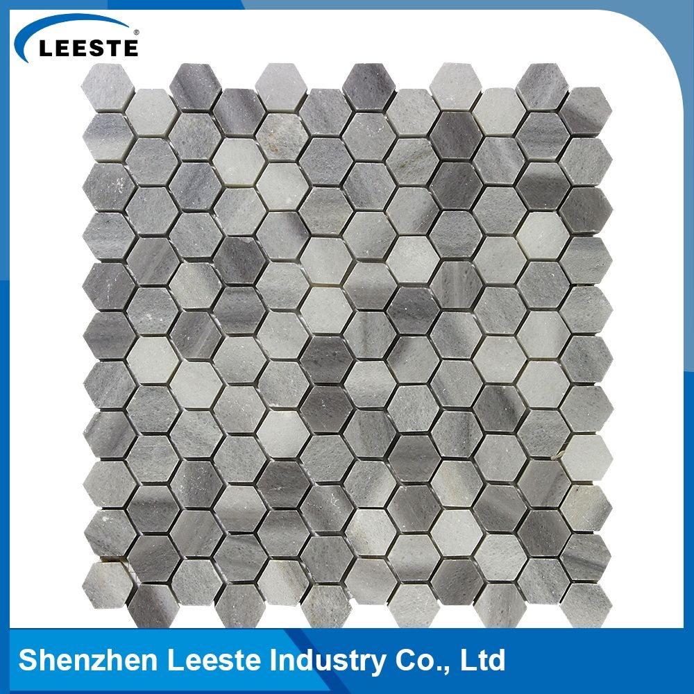 Hexagon marble mosaic tiles.JPG